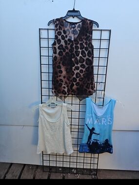 Sleeveless Leopard Print V-Neck Blouse - Brown